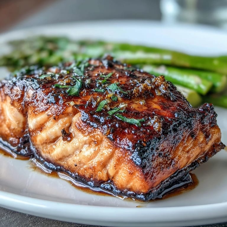 A perfectly cooked salmon with crunchy skin, paired with tender asparagus and fresh lemon zest for a healthy, flavorful dinner.