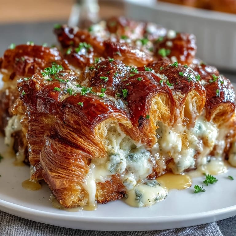 A decadent breakfast bake of flaky croissants soaked in vanilla custard, studded with mixed berries, and baked to perfection for brunch.  