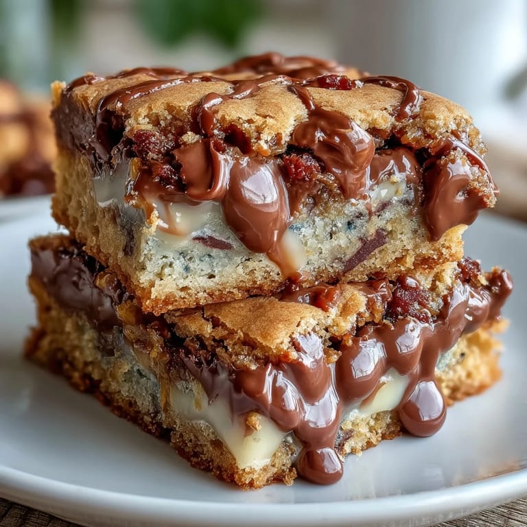 Golden brown blondies loaded with Cadbury Mini Eggs, topped with a smooth white chocolate drizzle, and cut into festive squares for sharing.