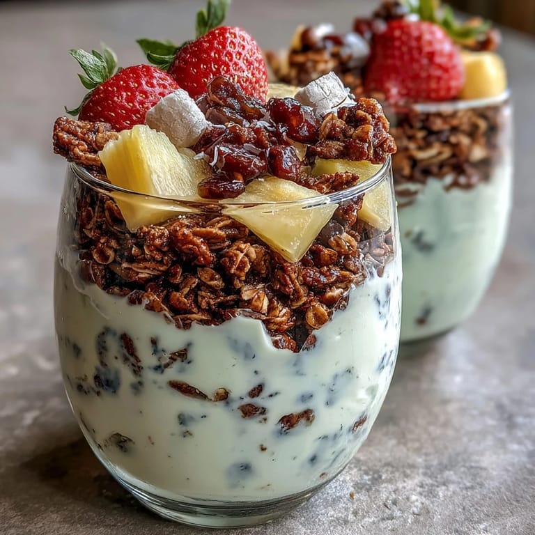 Colorful fruit and granola snack cups topped with vanilla yogurt, perfect for team celebrations or game day refreshment.