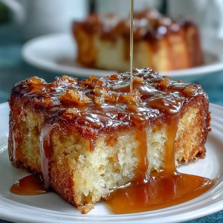 Floral dandelion honey cake topped with tangy lemon glaze, offering a fragrant and moist European-inspired dessert.