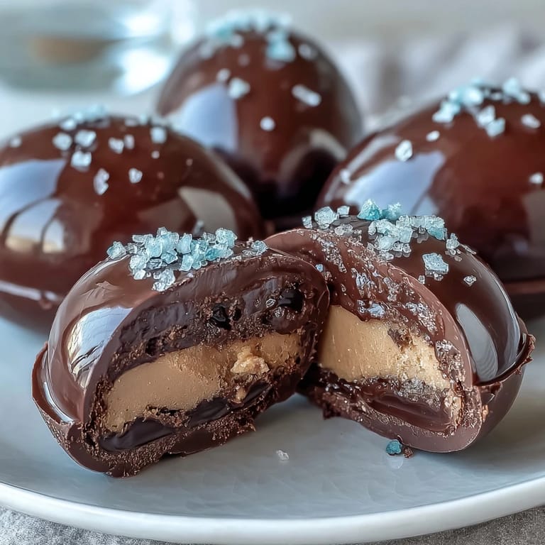 3. Decadent dark chocolate peanut butter Easter eggs, smooth and indulgent, topped with delicate flakes of sea salt.