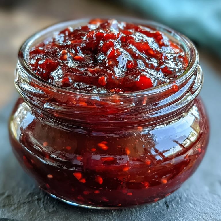 Tangy and vibrant Blackberry Jalapeño BBQ Sauce, perfect for dipping juicy ribs.