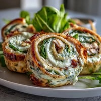 Turkey, Cheese & Spinach Tortilla Pinwheels with creamy cheese spread, tender turkey, and fresh spinach rolled in soft tortillas for a colorful, party-ready appetizer.